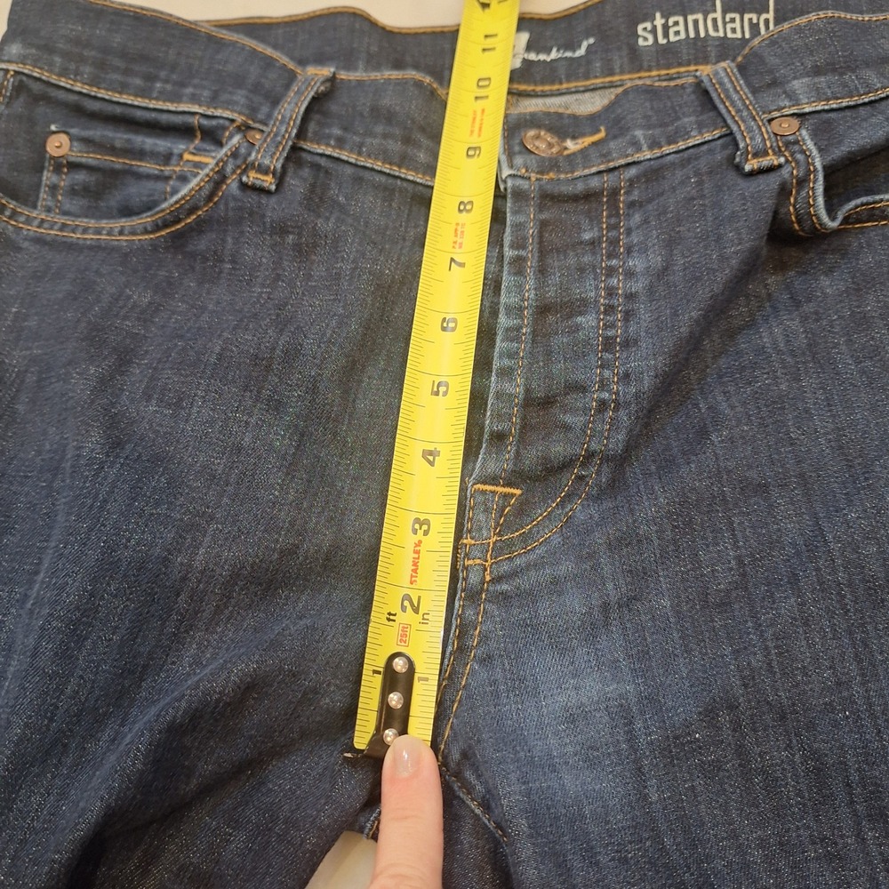 7 For All Mankind Standard Jeans Mens 34 Dark Blue Straight Leg Button Fly Denim - Picture 7 of 8